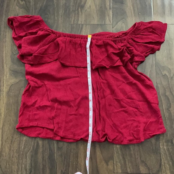 Red Streetwear Society Flowy Off Shoulder Top - Picture 9 of 12